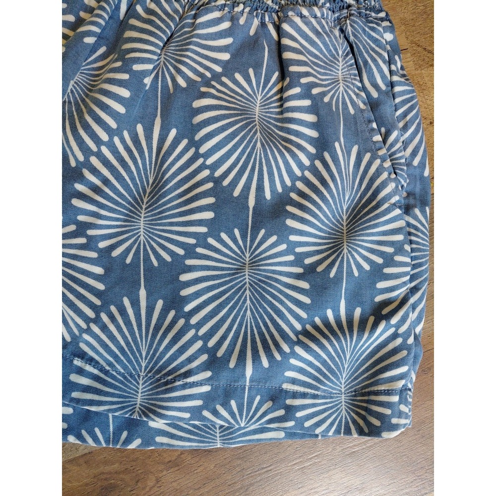 joie women paperbag Y2k Chambray & white Pattern pull-on floral lyocell shorts L - Picture 2 of 8